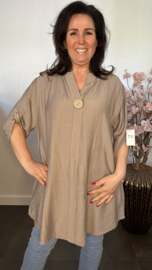 Blouse Linda linnenlook Taupe