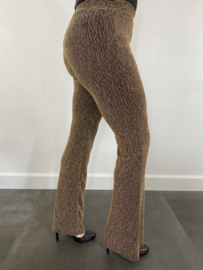 Flared stretch broek glitter  goud