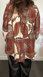 Blouse Panters en Chains Roestbruin