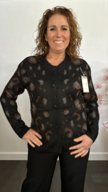 Gebreid vest Panter Zwart