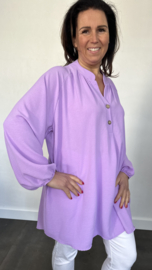 Tuniek met knoopjes crepe +SIZE lila
