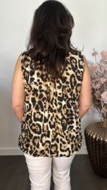 Ballon top Panter zwart/camel