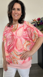 Blouse met boord Avalon roze