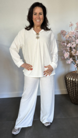 2-Delig comfy pak Sunny ribbel Ecru SALE