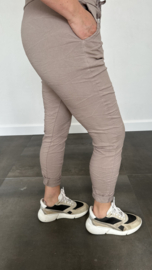 Comfy joggjeans taupe +SIZE