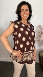 Top Dotty met ruche Bordeaux