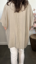 Top Esther met glitter Taupe