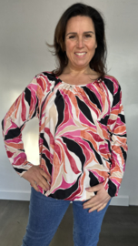 Ballon shirt met elastiek olga fuchsia