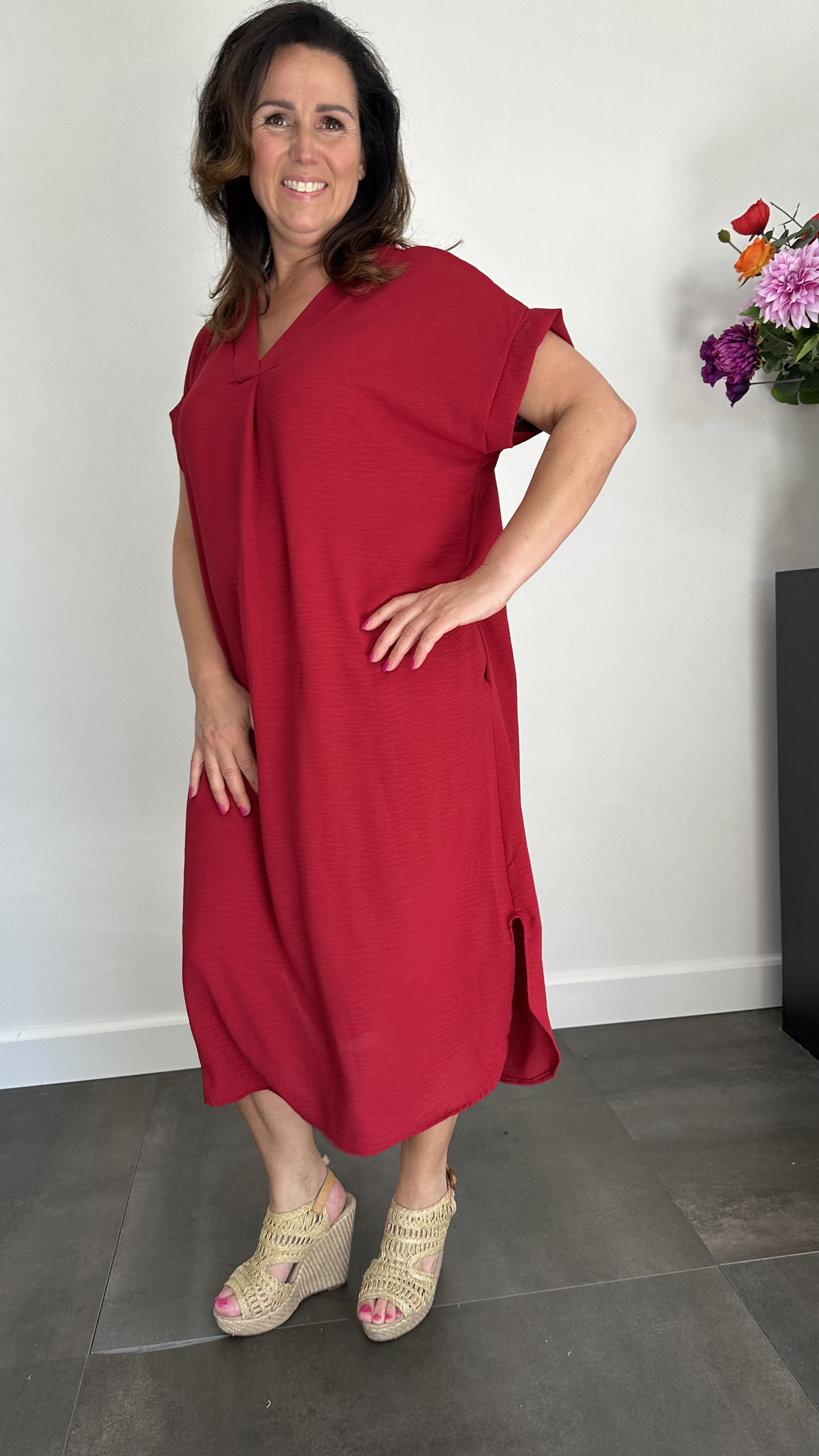 Jurk Maya +Size bordeaux