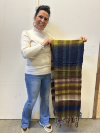 Sjaal Noor blauw/geel/bruin