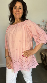 Broderie top Aurora pink