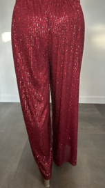 Pallazzo broek met pailletten +SIZE bordeaux