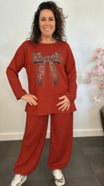 Comfy pak glitter Strik Roestbruin