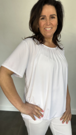 Ballon shirt travel met elastiek wit