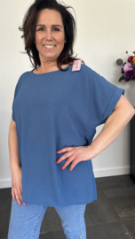 Shirt Lieke met kant +SIZE jeans blauw