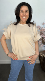 Sweatshirt met strikjes Zand