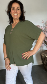 Shirt Kiki met knopen Army