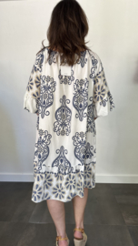 Jurk Bianca lily/flower marine +SIZE