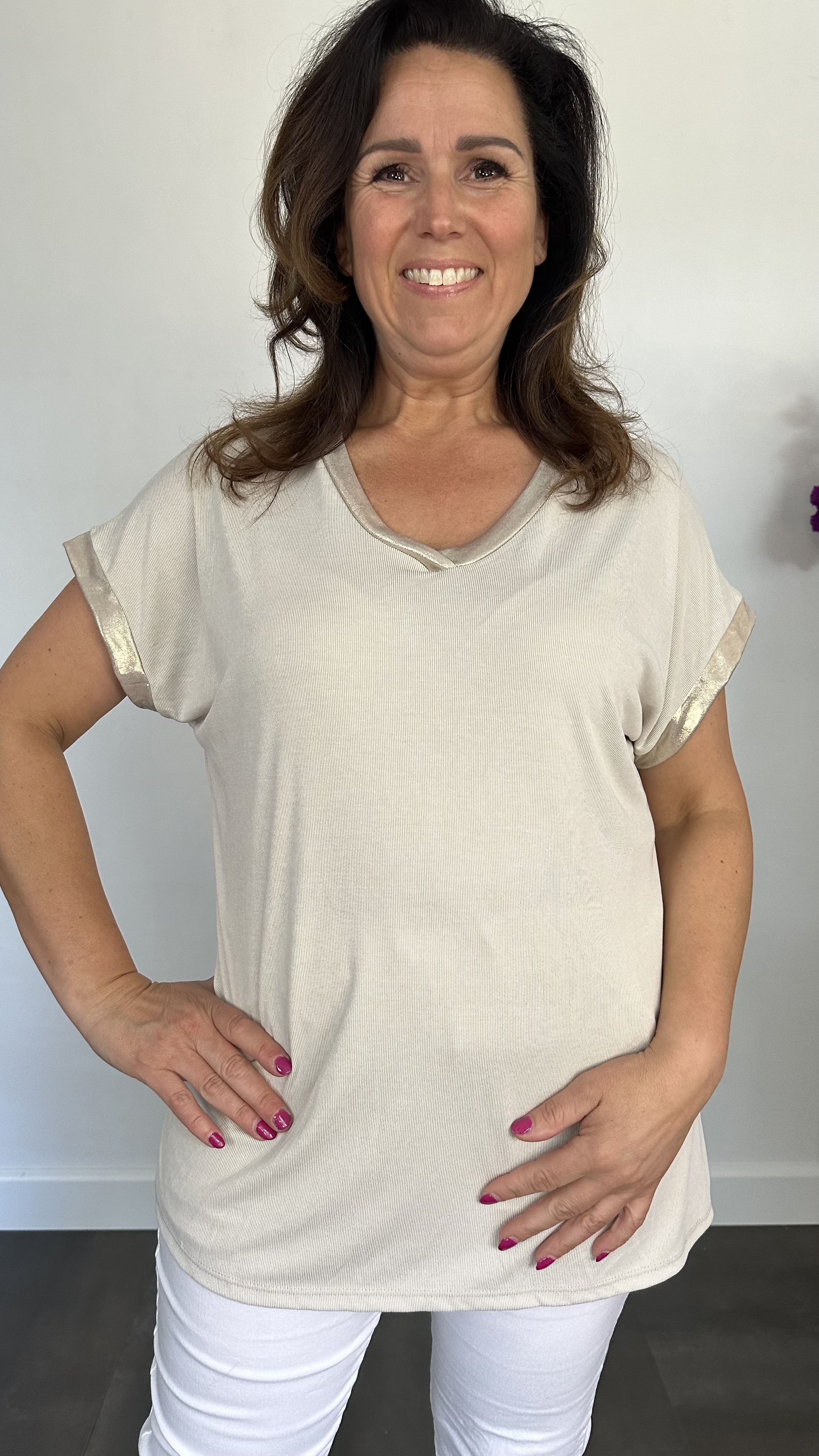 Shirt Milou goud/zand