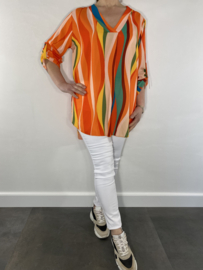 Blouse flames oranje