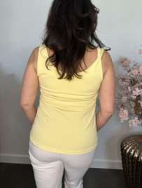 Hemd met brede schouderband ribbel Geel