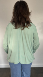 Ballon shirt travel met elastiek licht groen