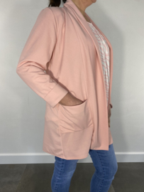 Shirt met plooi en elastiek panter roze