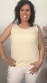 Hemd met brede schouderband ribbel Beige/ Zand