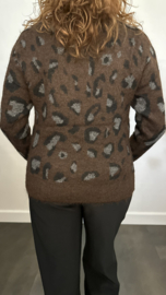Gebreid vest Panter Bruin