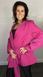 Blazer met strik +SIZE fuchsia SALE