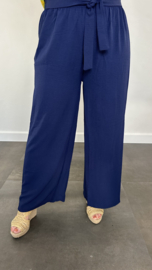 Flared crepe broek marine