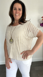 Shirt Lara met ketting beige
