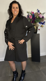 Blazer Dress hartjes zwart/ zilver