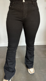 G-smack Jeans flared glitter zwart