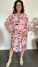 Linnenlook jurk Jade Roze