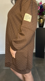 Tuniek/jurk zilver glitter Bruin 