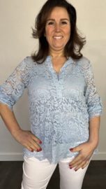 Kanten blouse Kyra 2-delig ijsblauw