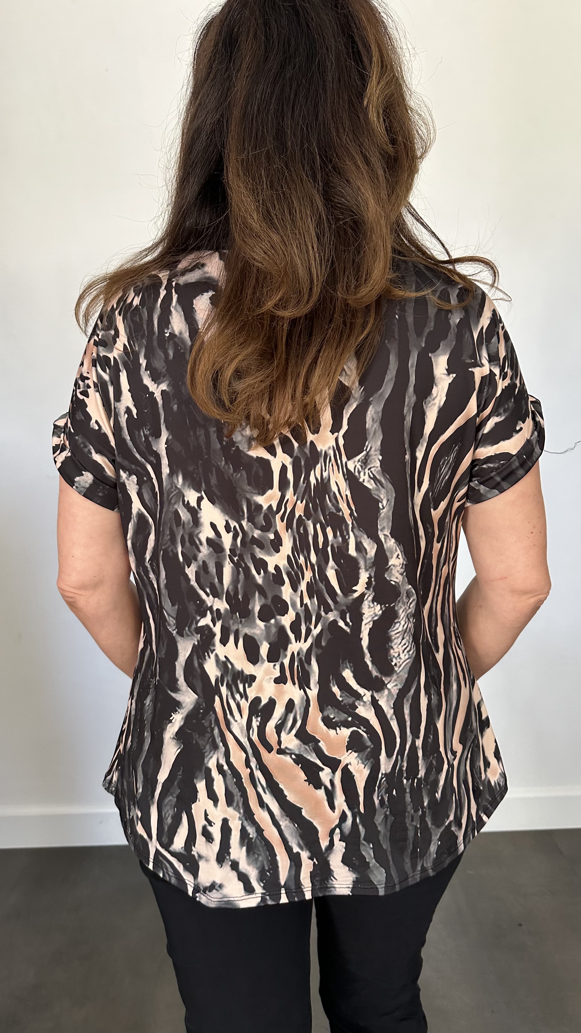 Travel shirt  animal zwart