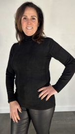 Gebreide coltrui met kabel zwart SALE