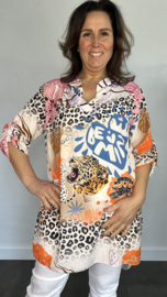 Blouse animal love ecru