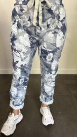 Joggjeans flowers & leaves +SIZE ijsblauw