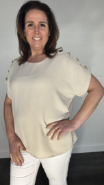 Shirt Nina met knoopjes zand