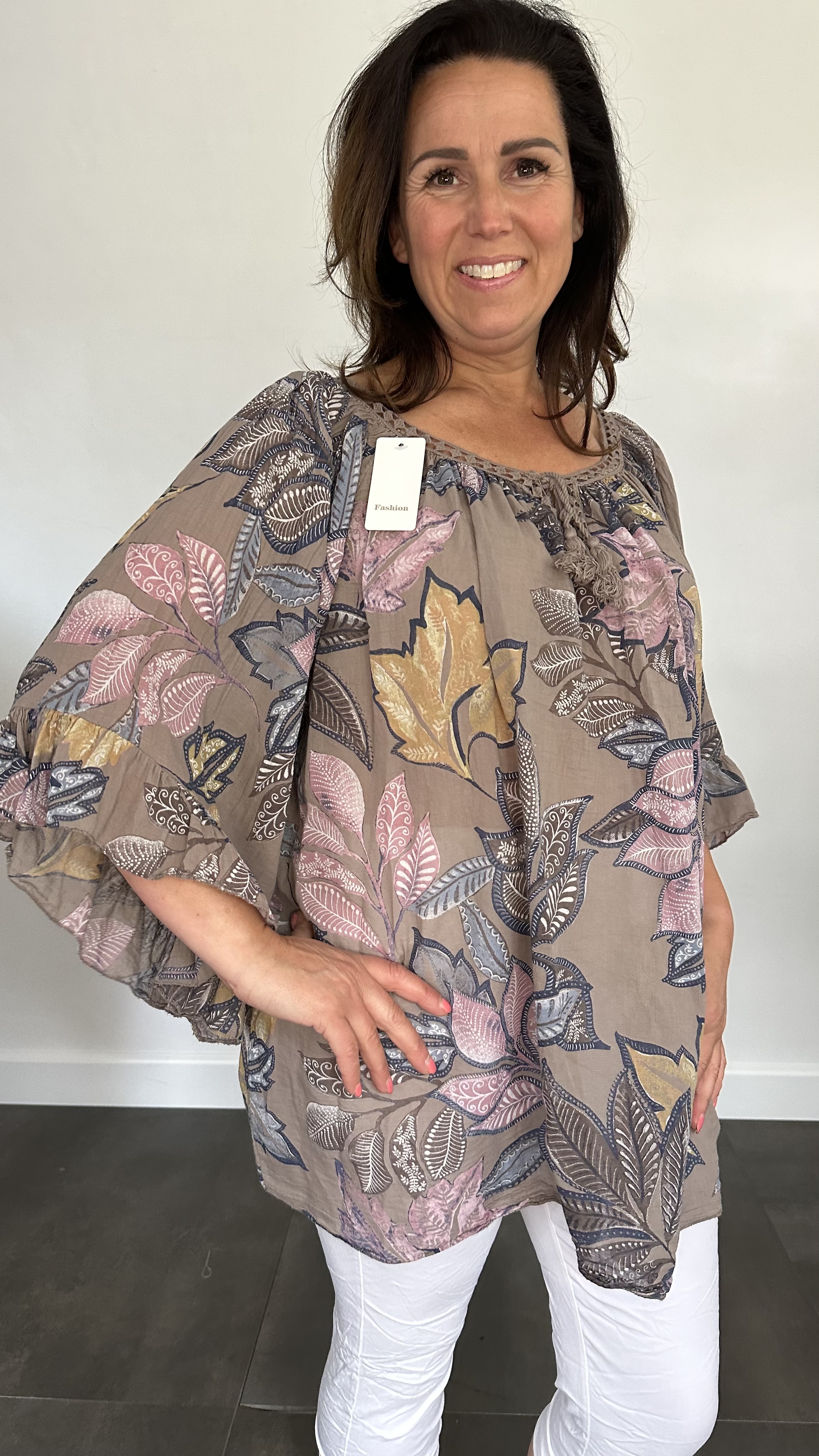 Blouse Veronica +SIZE taupe