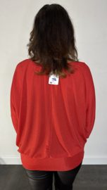 Blouse met boord sparkle rood/rood SALE