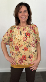 Blouse met boord roos mosterd