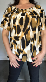 Ballon shirt met elastiek Panter Camel