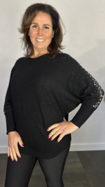 Trui Holly met vleermuismouw zwart