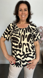 Ballon shirt met elastiek Fantasy Animal zwart