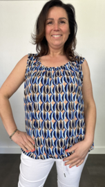 Ballon top retro blauw