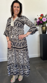 Jurk met stroken paisley & flowers